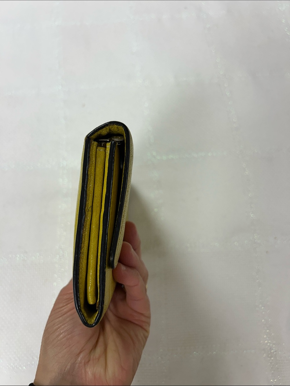 MaxMara Olive-Yellow Leather Fold Wallet image 10